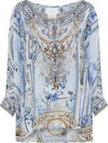 Thumbnail for your product : Camilla Raglan-Sleeve Silk Blouse with Cuff