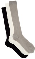 Thumbnail for your product : Raey Pack Of Three Cotton Socks - Navy Multi