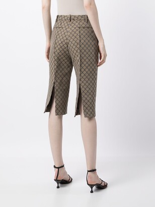 Shanghai Tang x Yuni Ahn lattice jacquard longline shorts