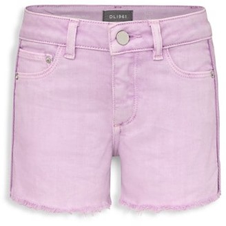 girl in cutoff denim shorts