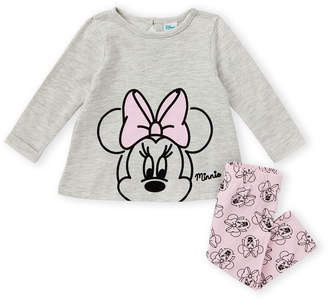 Disney Baby (Newborn Girls) Two-Piece Minnie Mouse Long Sleeve Sweatshirt & Leggings Set