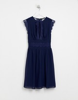Thumbnail for your product : TFNC lace detail mini bridesmaid dress in navy