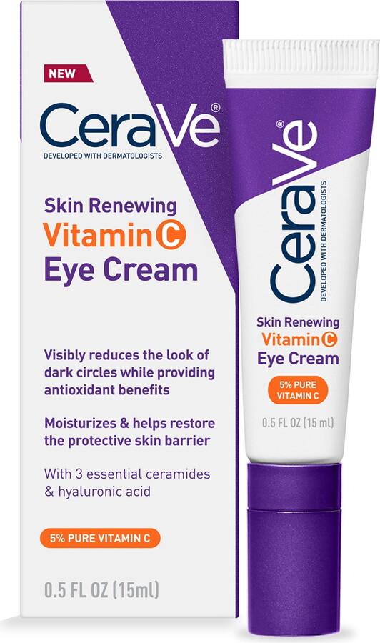 CeraVe Skin Renewing Vitamin C Eye Cream for Dark Circles and Puffiness, 0.5 fl oz