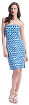 Thumbnail for your product : Badgley Mischka Belle Strapless Tribal-Print Sheath Dress