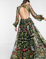 Thumbnail for your product : ASOS EDITION summer floral embroidered maxi dress with open back