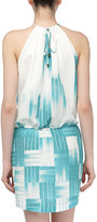 Thumbnail for your product : Ali Ro Sleeveless Ombre Grid Chiffon Dress, Celeste Multi