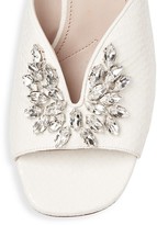 Thumbnail for your product : Miu Miu Jewelled Snakeskin-Embossed Leather Mules