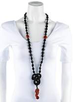 Thumbnail for your product : Lalique Onyx, Carnelian & Glass Serpent Pendant Necklace