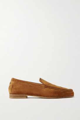 ladies tan suede loafers