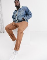 Thumbnail for your product : Levi's Big & Tall borg lined denim trucker jacket in mustard light wash