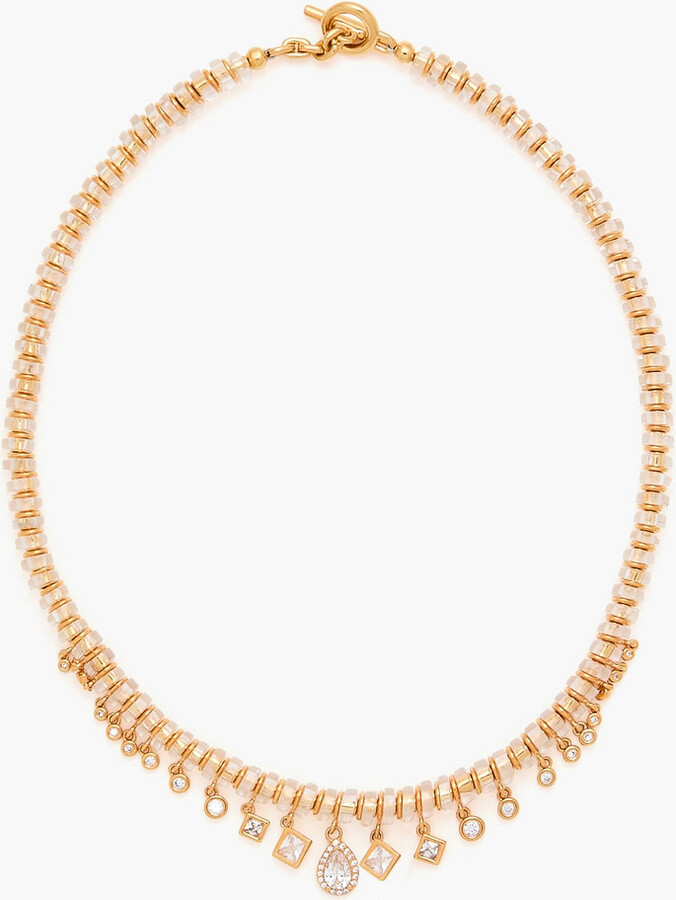 Gold-tone crystal necklace