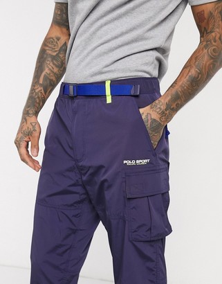 Polo Ralph Lauren Capsule belted cargo nylon cuffed joggers in navy