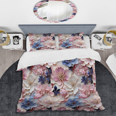 Design Art Romantic Blossoms Floral Pattern Bedding