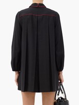Thumbnail for your product : Gucci Ecole Enfantine-embroidered Linen-blend Mini Dress - Black