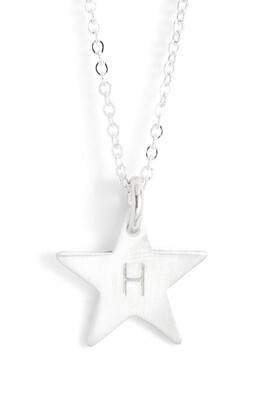 Nashelle Sterling Silver Initial Mini Star Pendant Necklace