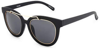 Steve Madden 52mm Round Brow-Bar Sunglasses