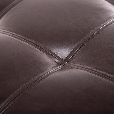 Ottoman 51'' Tufted Faux Leather Storage Bench with Lift Top – Living Room/Entryway, Dark Brown | Wood | Black