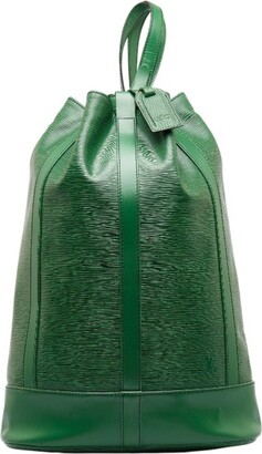 Louis Vuitton Cassiar Green Leather Backpack Bag (Pre-Owned)