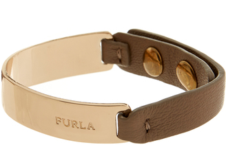 Furla Lace Brown Leather and Metal Bracelet