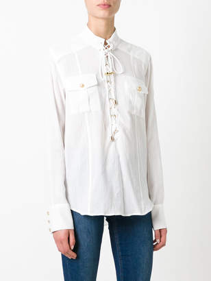 Balmain lace-up shirt