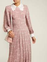 Thumbnail for your product : Fendi Lace Collar Paisley Print Silk Midi Dress - Womens - Pink Print