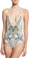 Thumbnail for your product : Camilla Crochet Halter One-piece Swimsuit, Handiras Hold