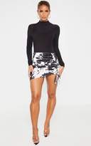 Thumbnail for your product : PrettyLittleThing Grey Velvet Tie Dye Ruched Side Skirt