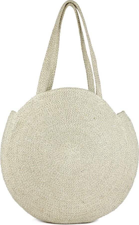 Magid Women’s Spring Straw Metallic Lurex Circle Tote