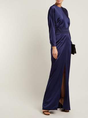 Max Mara Pagode Dress - Womens - Dark Blue
