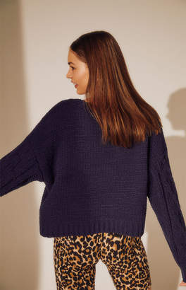 LA Hearts Chenille Cable Stitch Sweater