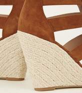 Thumbnail for your product : New Look Tan Suedette Zip Front Espadrille Wedges