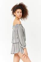 Thumbnail for your product : Forever 21 Striped Off-the-Shoulder Dress