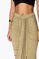 Thumbnail for your product : boohoo Lottie Drape Front Viscose Maxi Skirt