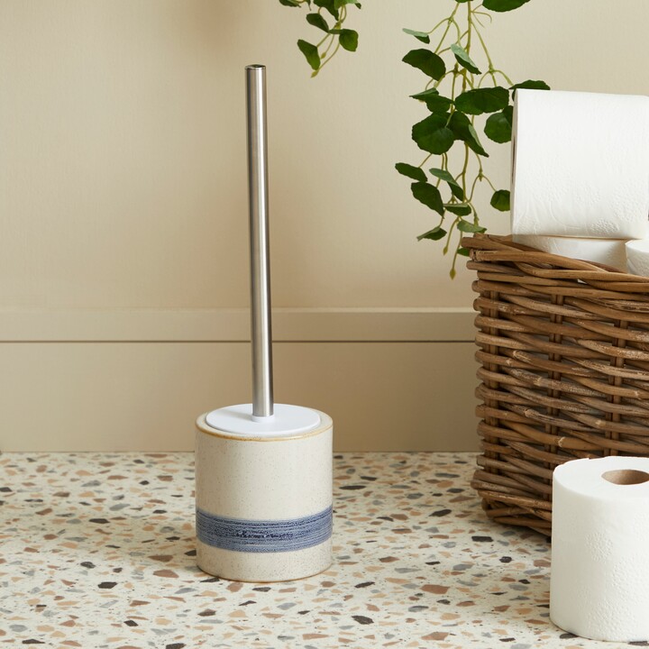 Dunelm Reactive Glaze Toilet Brush Blue/White ShopStyle Bath Accessories