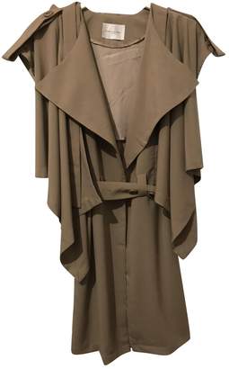 Lungta de Fancy \N Beige Cotton Trench Coat for Women