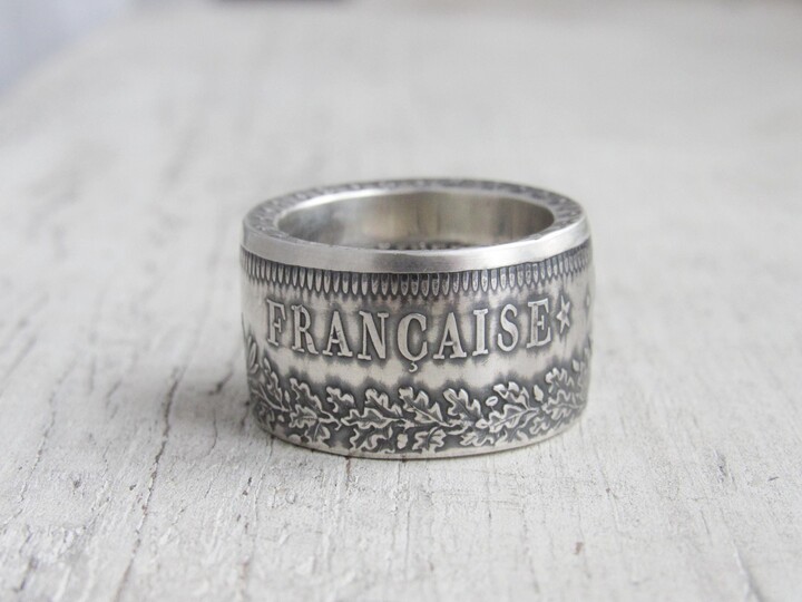 Etsy 47Th Birthday 1979 - Anniversary Rings Silver French Coin Ring 47st Gift Coin France Anniversary