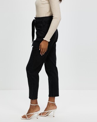Only Women's Black Straight - Onymaya Life Carrot High Waisted Jeans - Size 28/32 at The Iconic