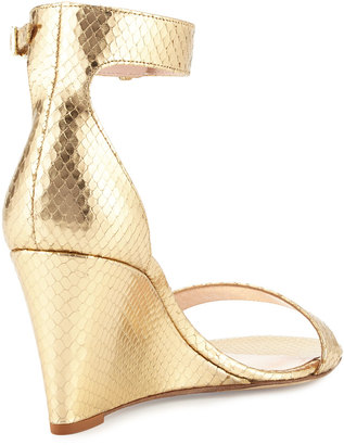 Kate Spade Ronia Naked Wedge Sandal, Gold Metallic Python