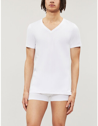 Hanro ens White Cotton Superior Cotton-blend T-shirt