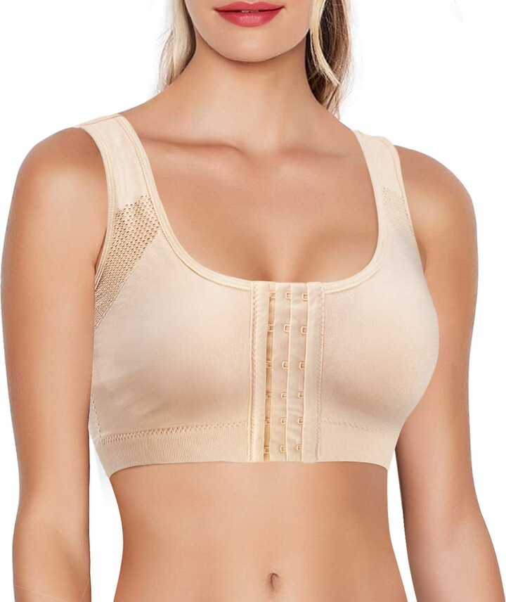 Rolewpy Front Closure Bras Women Posture Bras with Back Support Full  Coverage Wireless Tops Adjustable Posture Corrector - ShopStyle