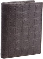 Thumbnail for your product : Ferragamo Black And Brown Leather Gancio Printed Bi-Fold Wallet