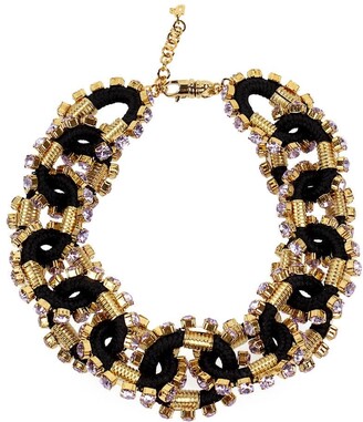DSQUARED2 Crystalized Cable Black Gold Necklace