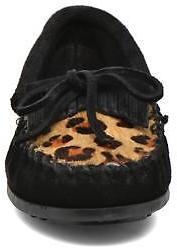Minnetonka Kids's Leopard Kilty Moc G Loafers in Black