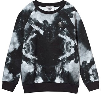Someday Soon Black Moon Surface Print Sweatshirt