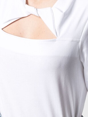 Ganni twist-detail cotton T-shirt