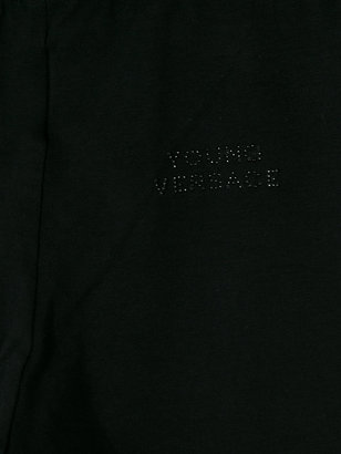 Versace embellished logo leggings