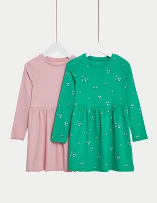2pc Floral Jumper Dress & Tights Outfit (2-8 Yrs)