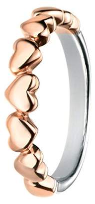 Elements Silver Sterling Silver Rose Gold Multi Heart Ring - Size O