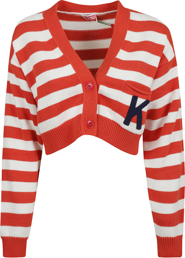 Chunky Stripes Cardigan - Luxury Red
