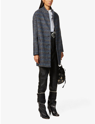 Sessun Herringbone-print wool-blend coat